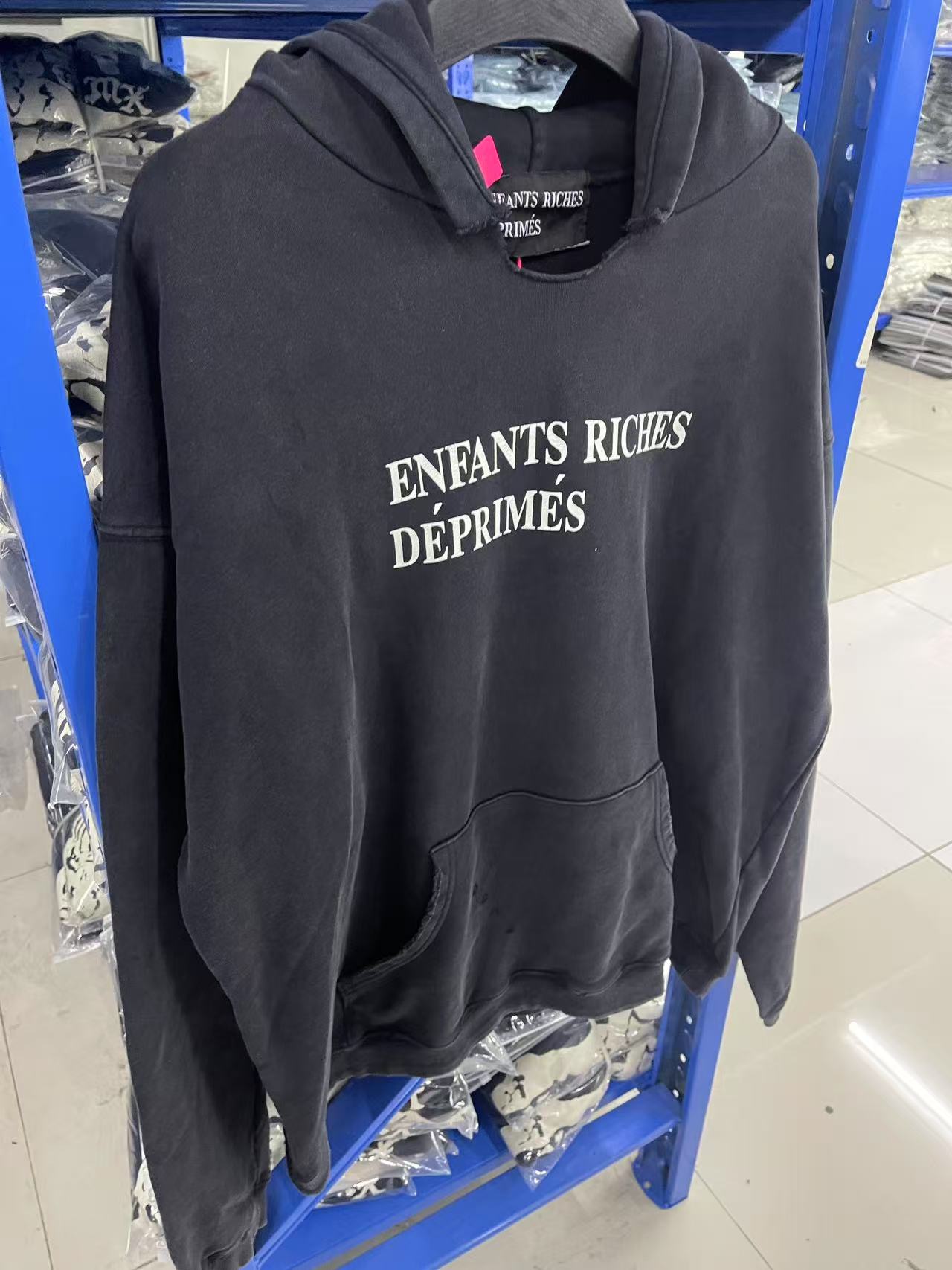 Enfants Riches Déprimés logo-print distressed hoodie（020-475）