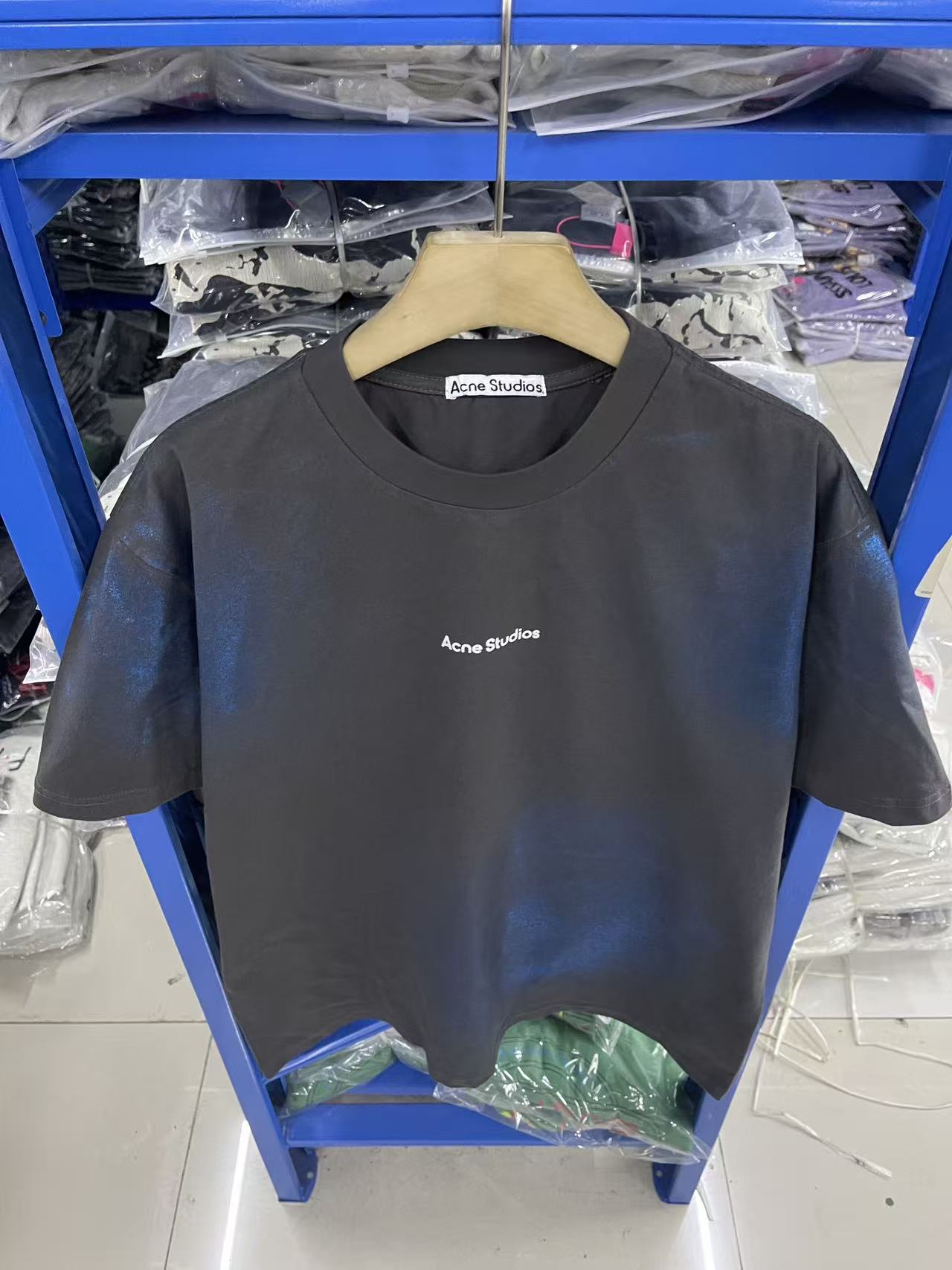 Acne Studios Logo T-Shirt - Blue/Khaki (CL0348-DM1）