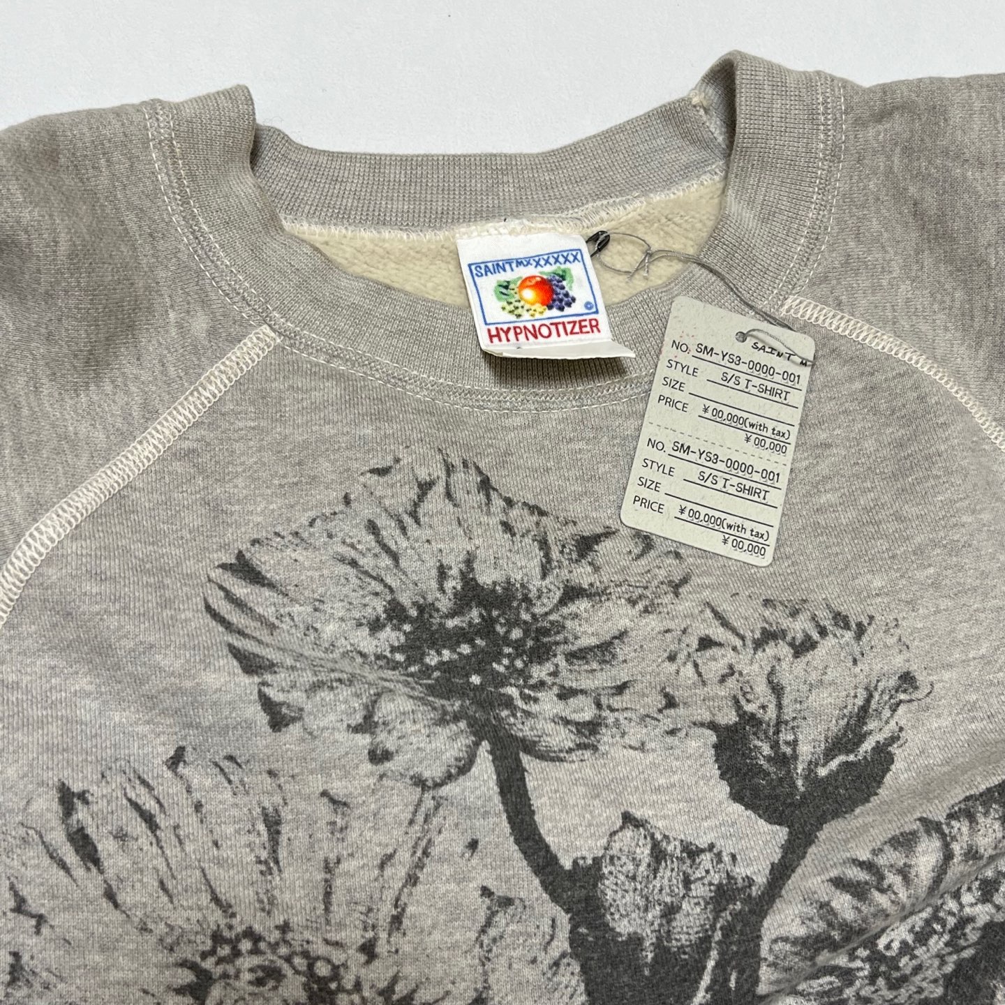 SAINT M×××××× CREW SWT/FLOWER/GRAY (SM-YS1-0000-032）