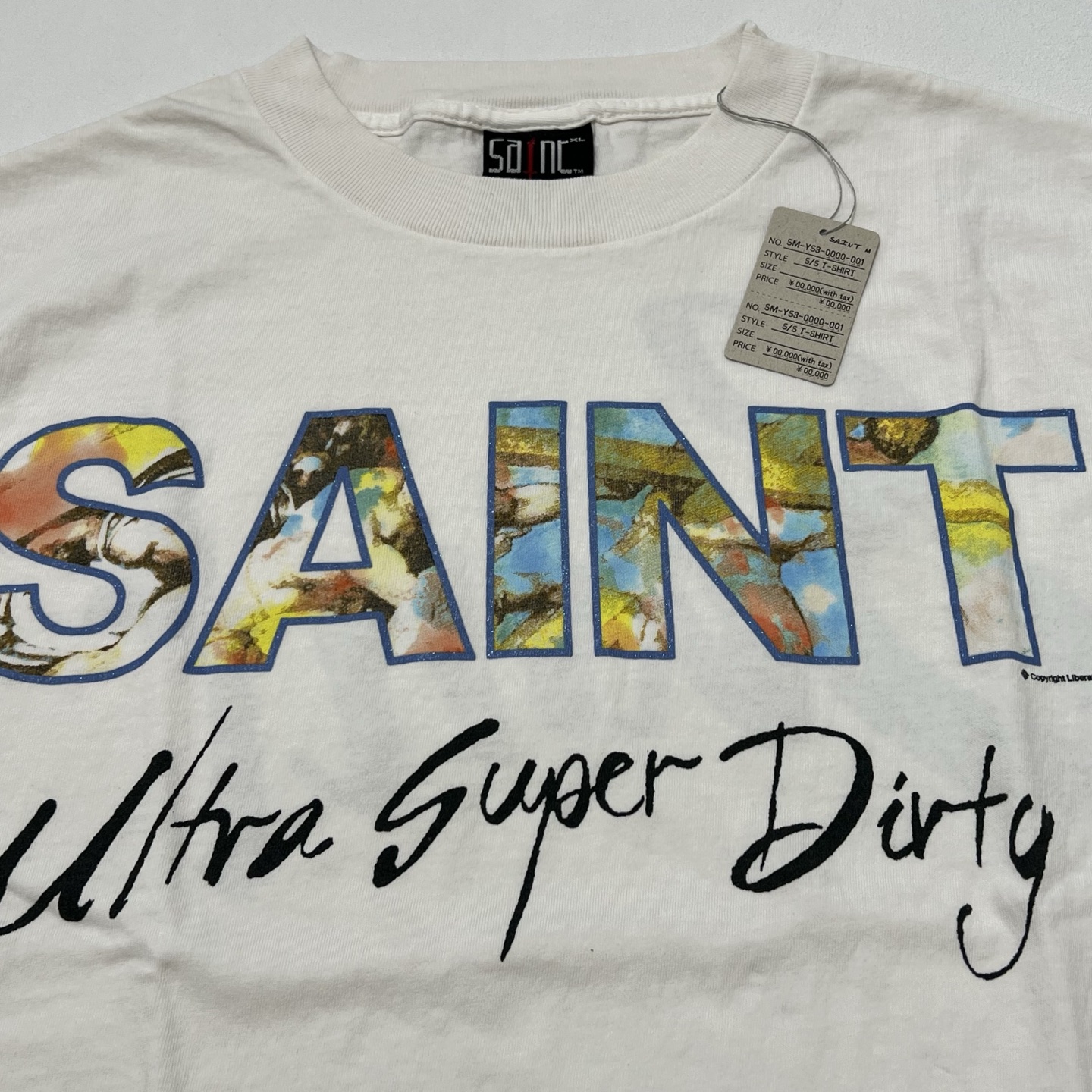 SAINT Mxxxxxx SS Tee_Super Dirty "White"(SM-HR8-0000-025）