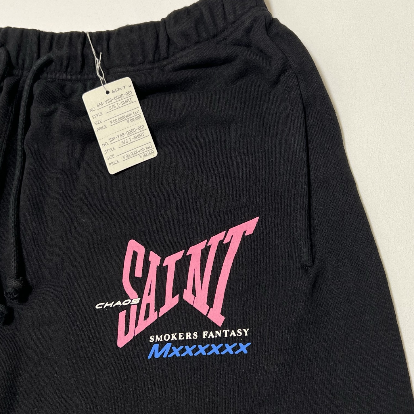 SAINT Mxxxxxx Sweat Shorts Ribon Saint "Black"  (SM-HR8-0000-059）