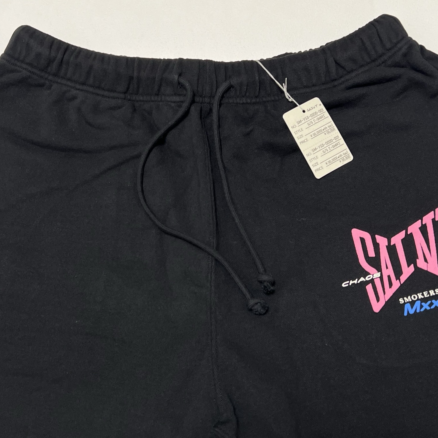 SAINT Mxxxxxx Sweat Shorts Ribon Saint "Black"  (SM-HR8-0000-059）