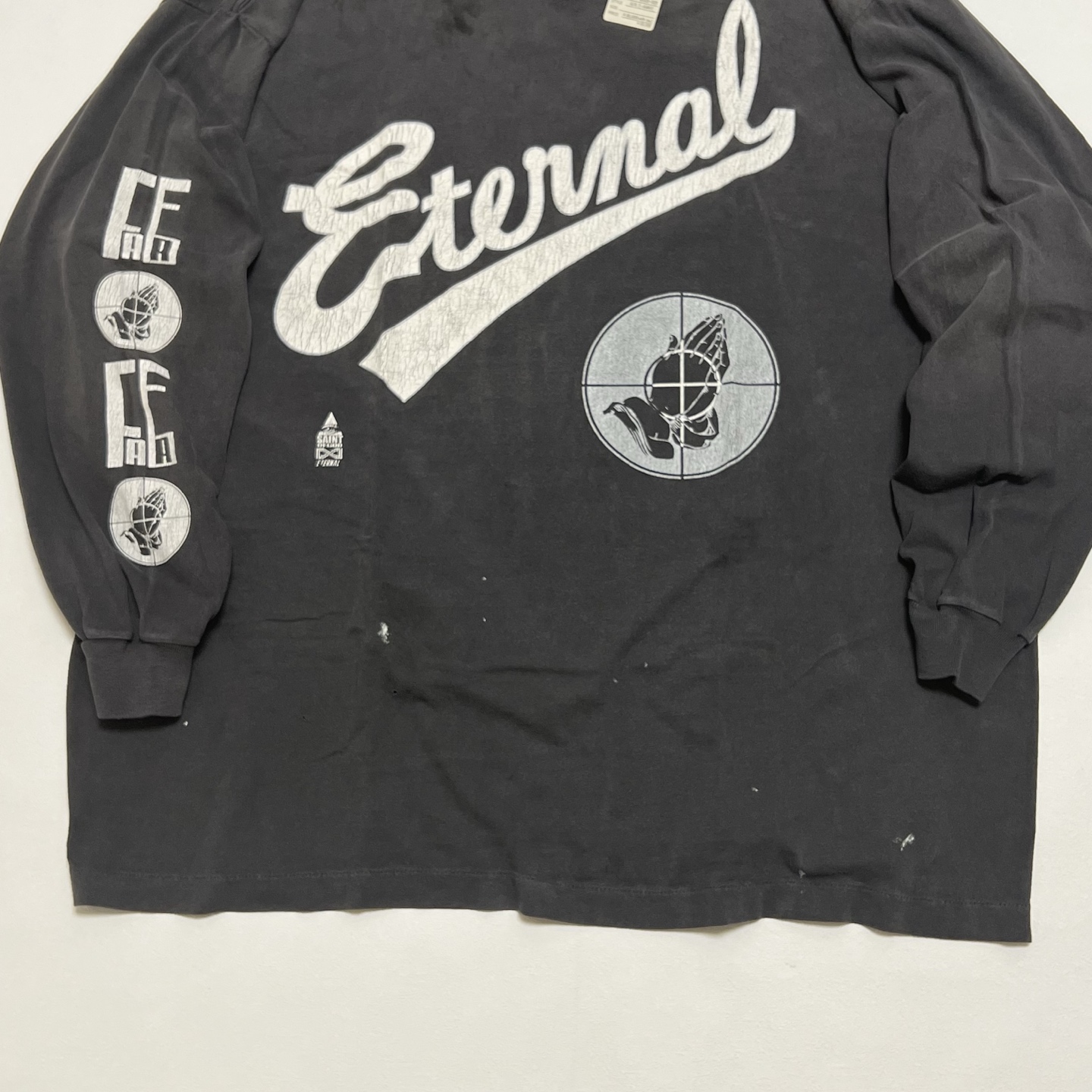 SAINT Mxxxxxx x FEAR OF GOD LS Tee "Black"  (SM-HR8-0000-C02）