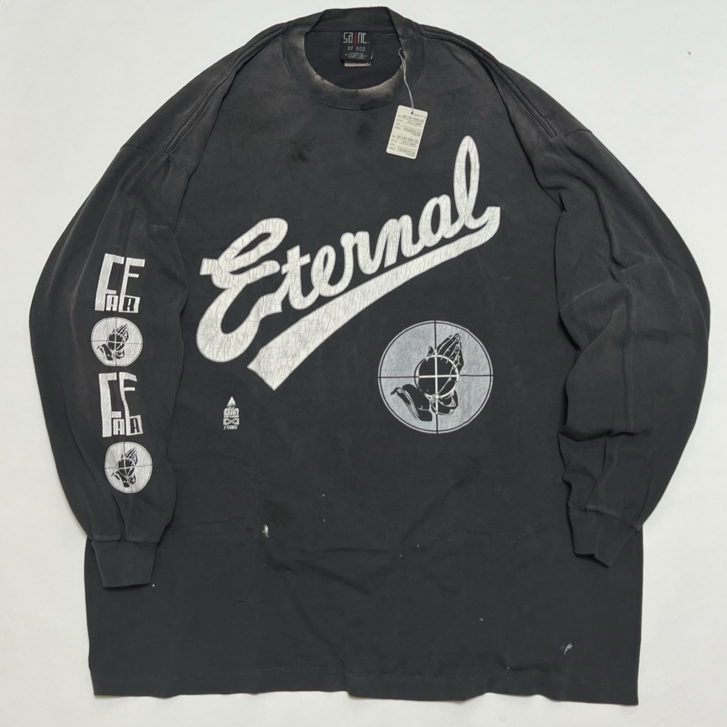 SAINT Mxxxxxx x FEAR OF GOD LS Tee "Black"  (SM-HR8-0000-C02）