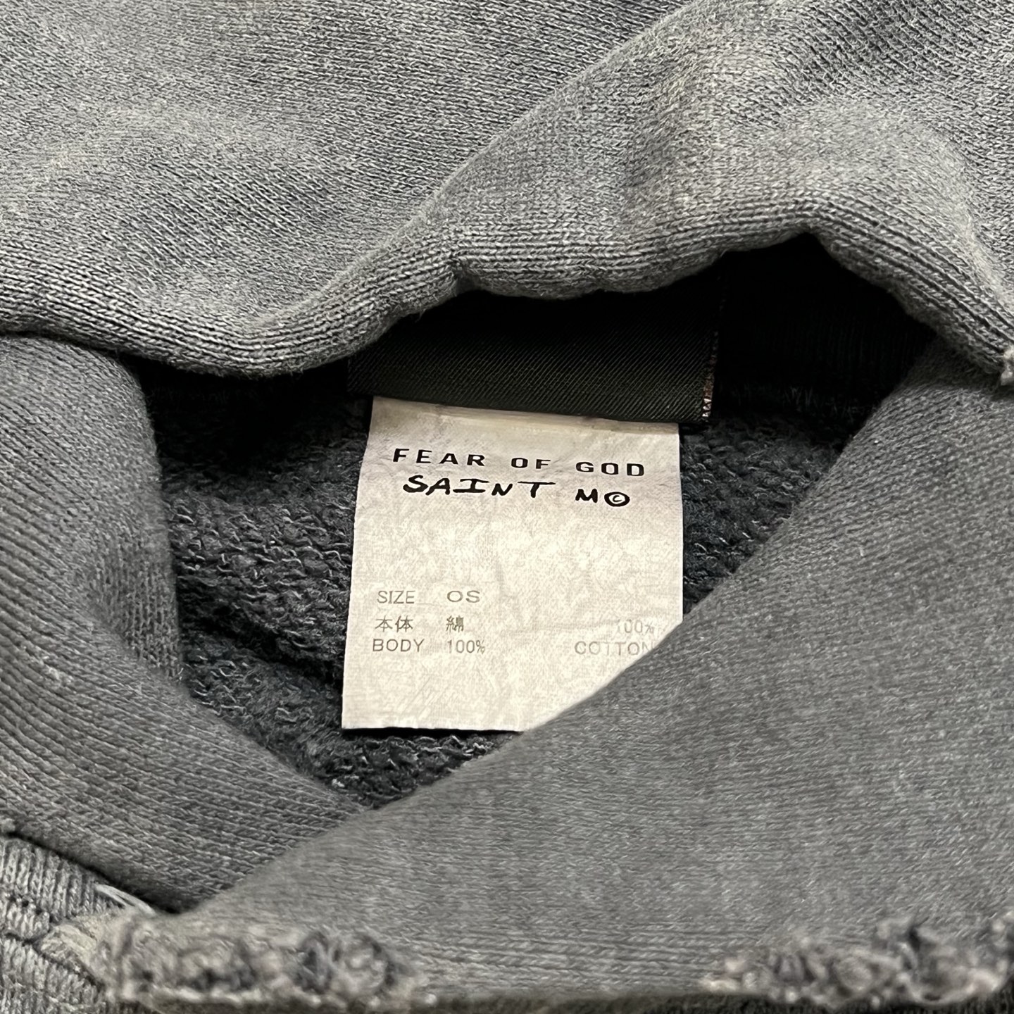 SAINT Mxxxxxx × FEAR OF GOD HOODIE  (SM-HR8-0000-C03）
