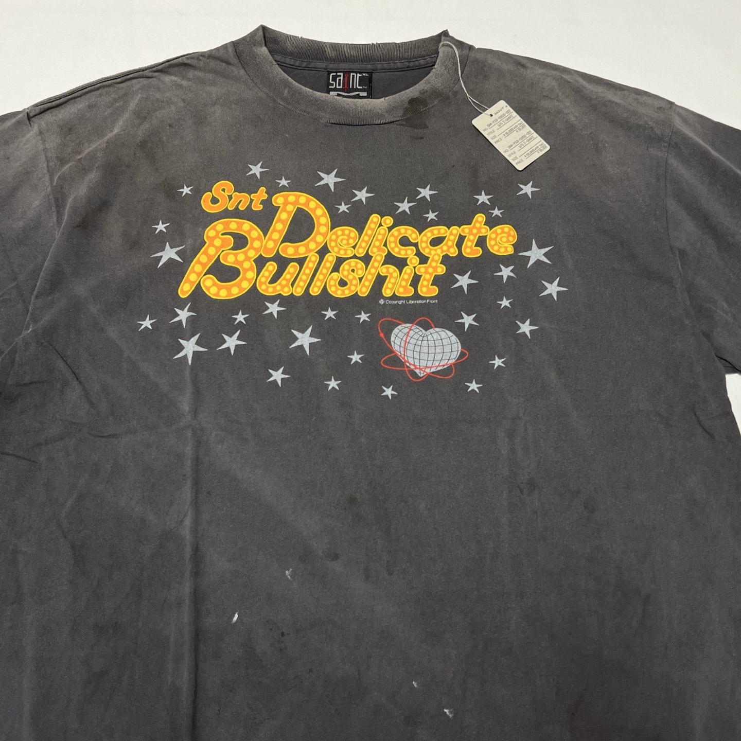 SAINT M×××××× Saint Michael DELICATE BULLSHIT SS TEE  (SM-HR8-0000-003）