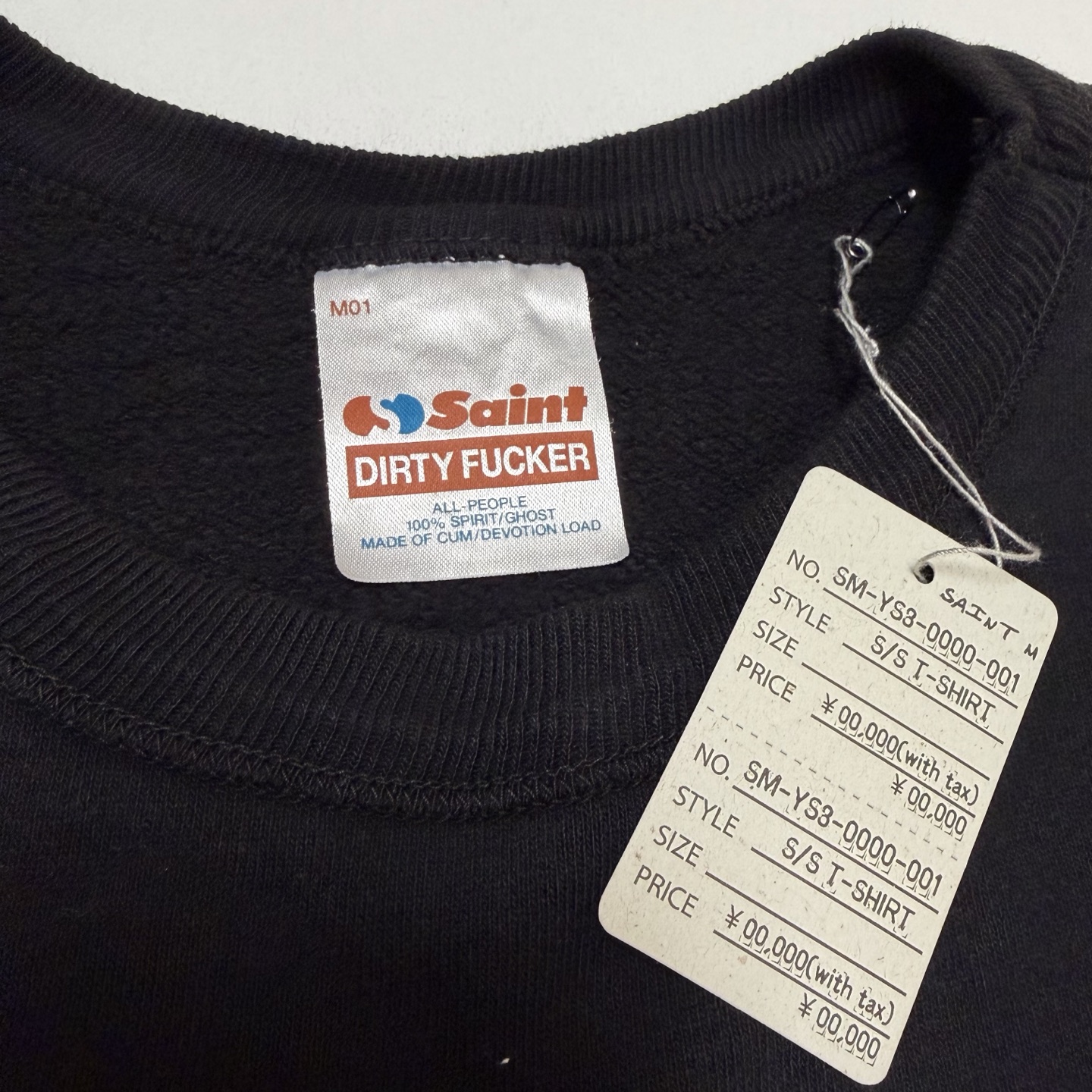 SAINT MXXXXXX SAINT SPORT CREW NECK SWEAT BLACK (SM-HR1-0000-044）