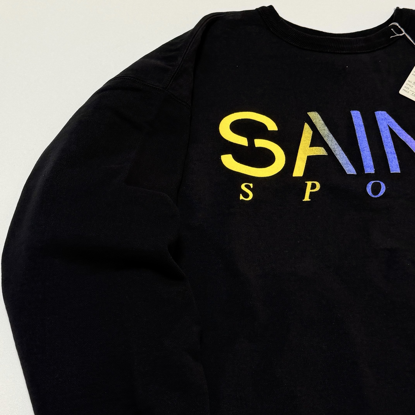 SAINT MXXXXXX SAINT SPORT CREW NECK SWEAT BLACK (SM-HR1-0000-044）