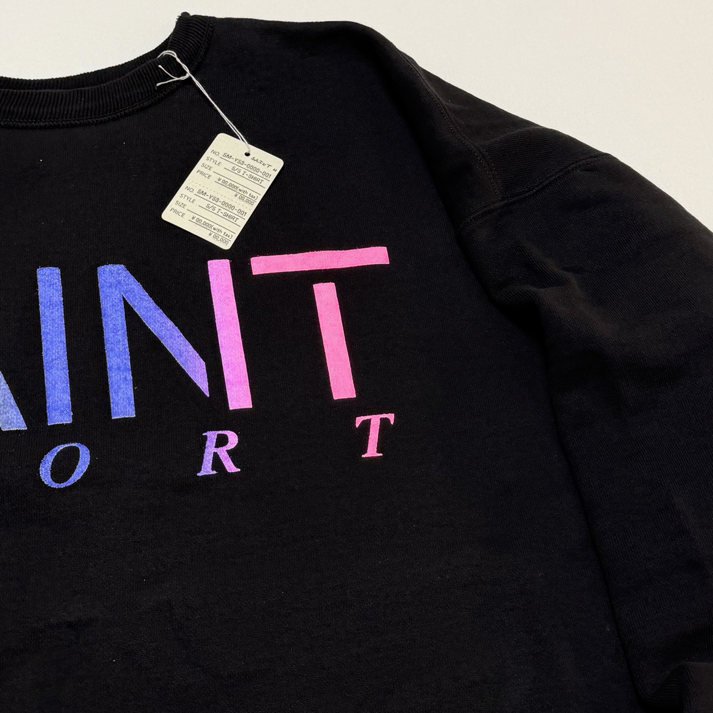 SAINT MXXXXXX SAINT SPORT CREW NECK SWEAT BLACK (SM-HR1-0000-044）