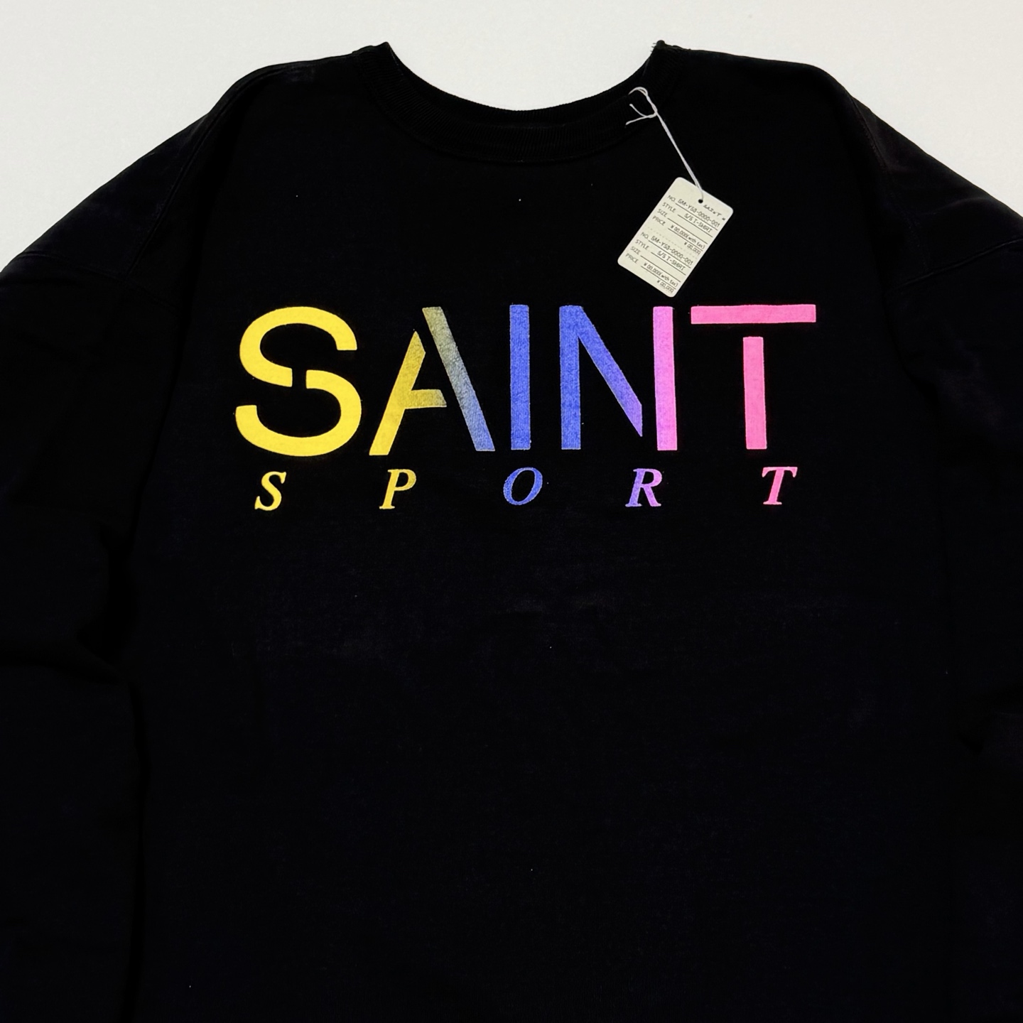 SAINT MXXXXXX SAINT SPORT CREW NECK SWEAT BLACK (SM-HR1-0000-044）