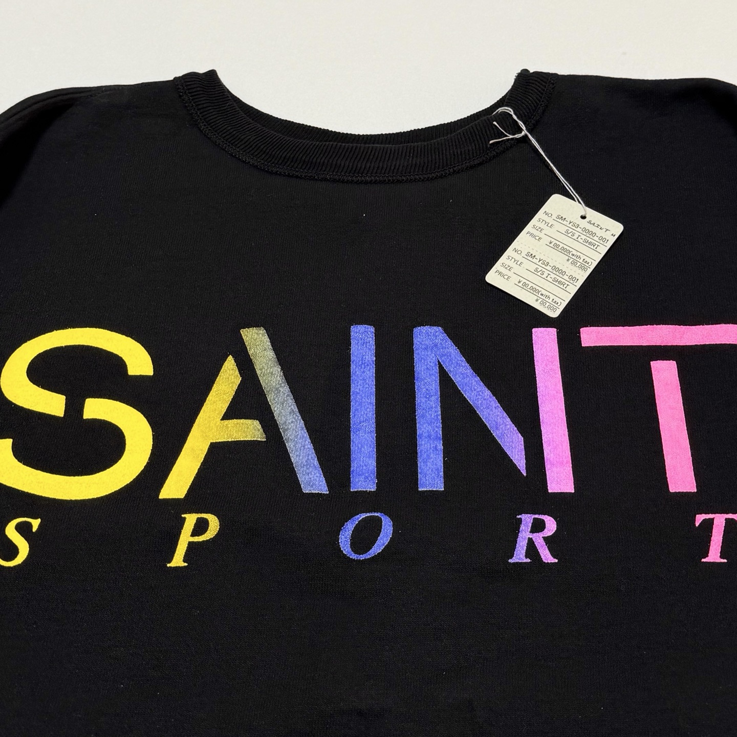 SAINT MXXXXXX SAINT SPORT CREW NECK SWEAT BLACK (SM-HR1-0000-044）