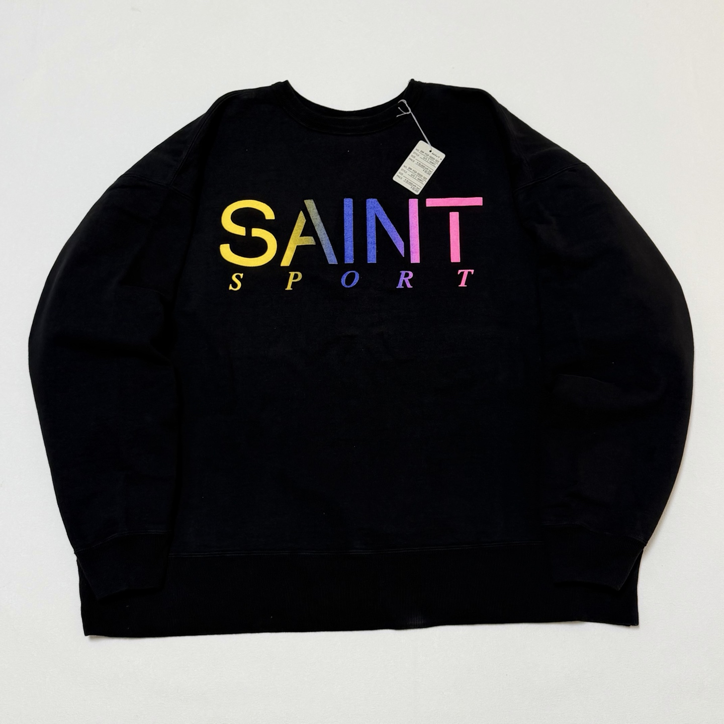 SAINT MXXXXXX SAINT SPORT CREW NECK SWEAT BLACK (SM-HR1-0000-044）