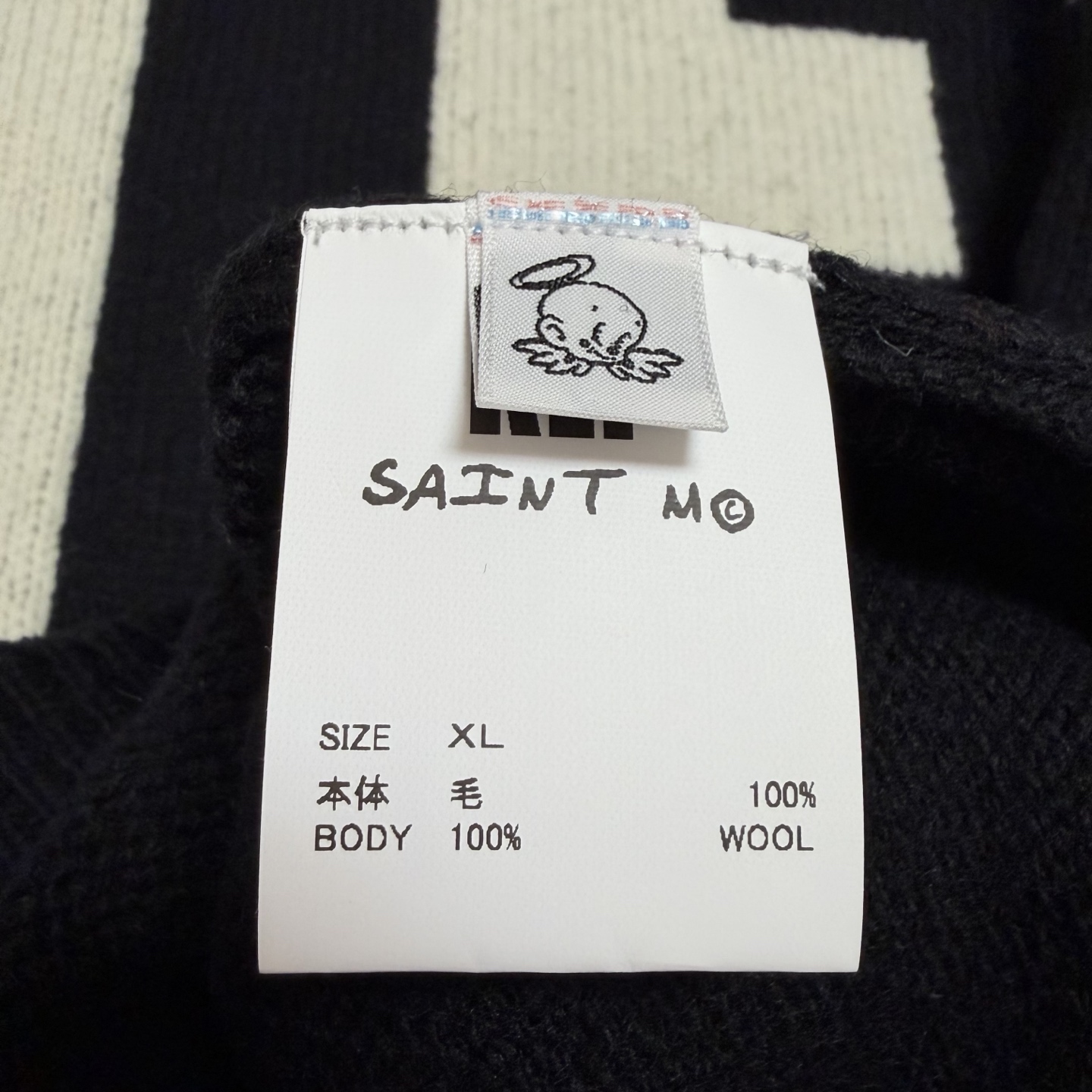 SAINT Mxxxxxx KLF CREW NECK KNIT/KLF/BLACK (SM-HR1-0000-C08）