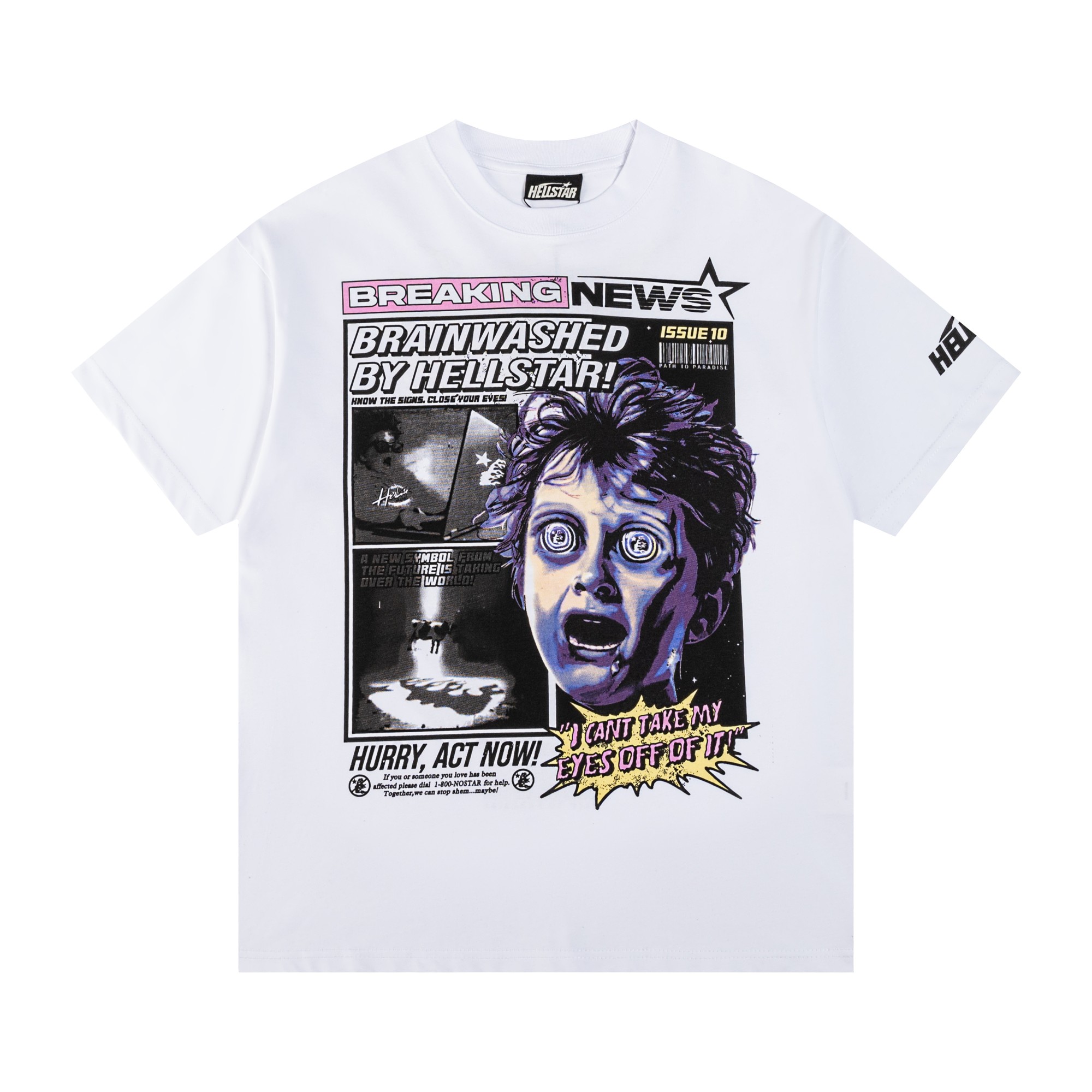 Hellstar Breaking News T-Shirt 'White（Hellstar-093）