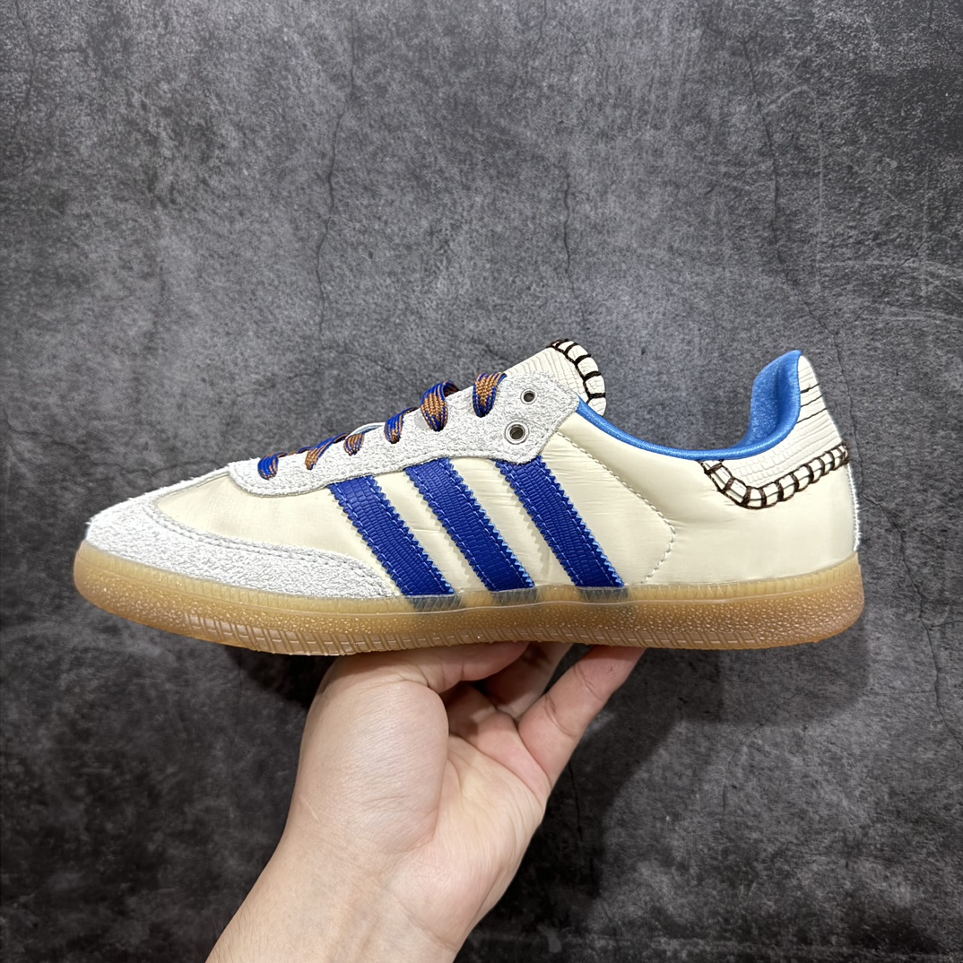 Wales Bonner × adidas Originals Nylon Samba "Wonder Clay/Team Royal Blue/Wonder White"（IH7756）