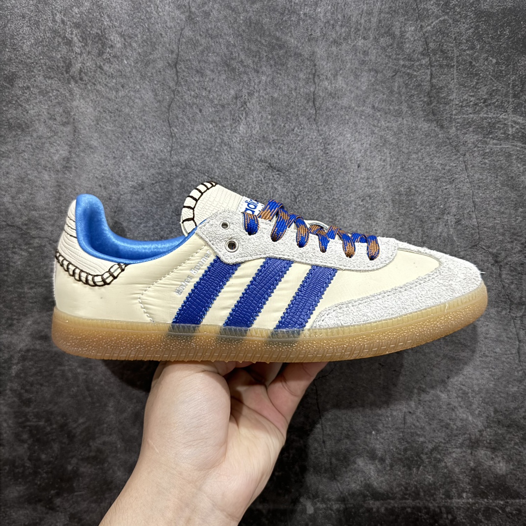 Wales Bonner × adidas Originals Nylon Samba "Wonder Clay/Team Royal Blue/Wonder White"（IH7756）