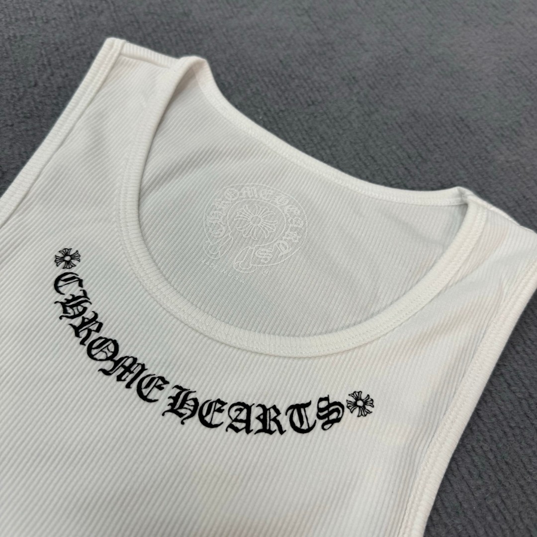 CHROME HEARTS Love You ribbed tank top (CHROME HEARTS A009）