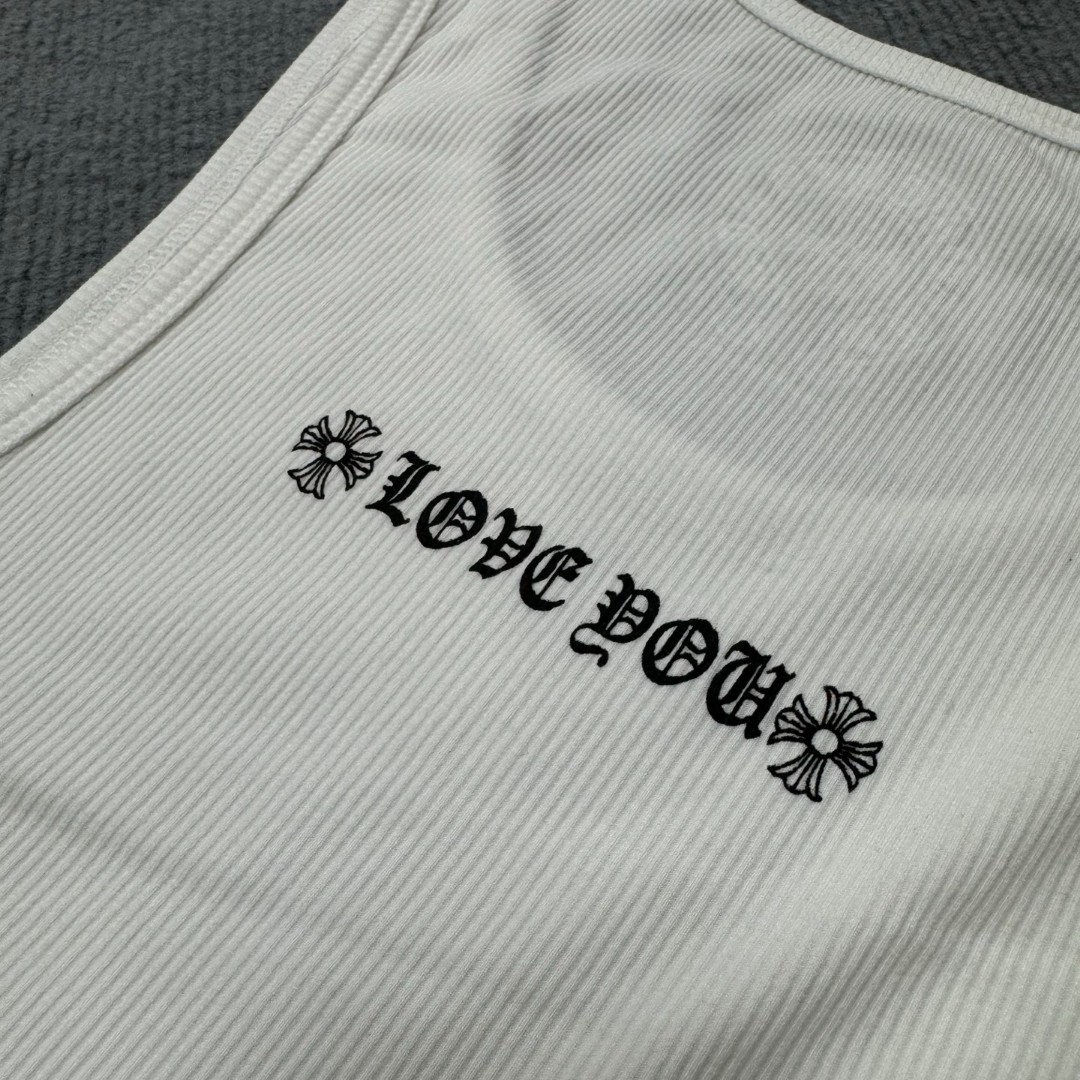 CHROME HEARTS Love You ribbed tank top (CHROME HEARTS A009）