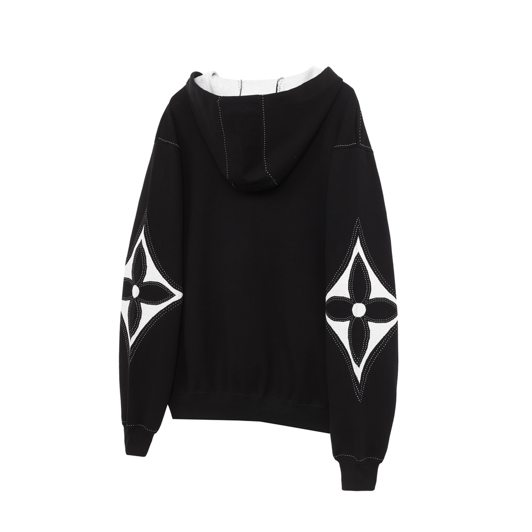 Louis Vuitton Graphic intarsia zip cotton hoodie(1AFXKU) Louis Vuitton Graphic intarsia zip cotton hoodie(1AFXKU)