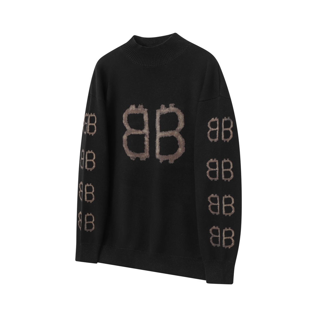 Balenciaga Crypto Sweater Medium Fit 'Black' （750413T32801000）