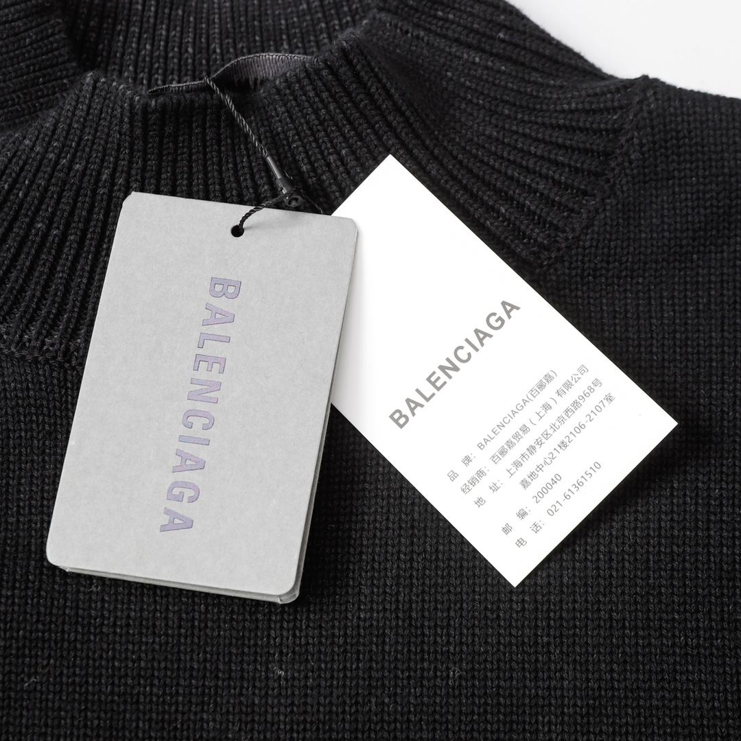 Balenciaga Crypto Sweater Medium Fit 'Black' （750413T32801000）