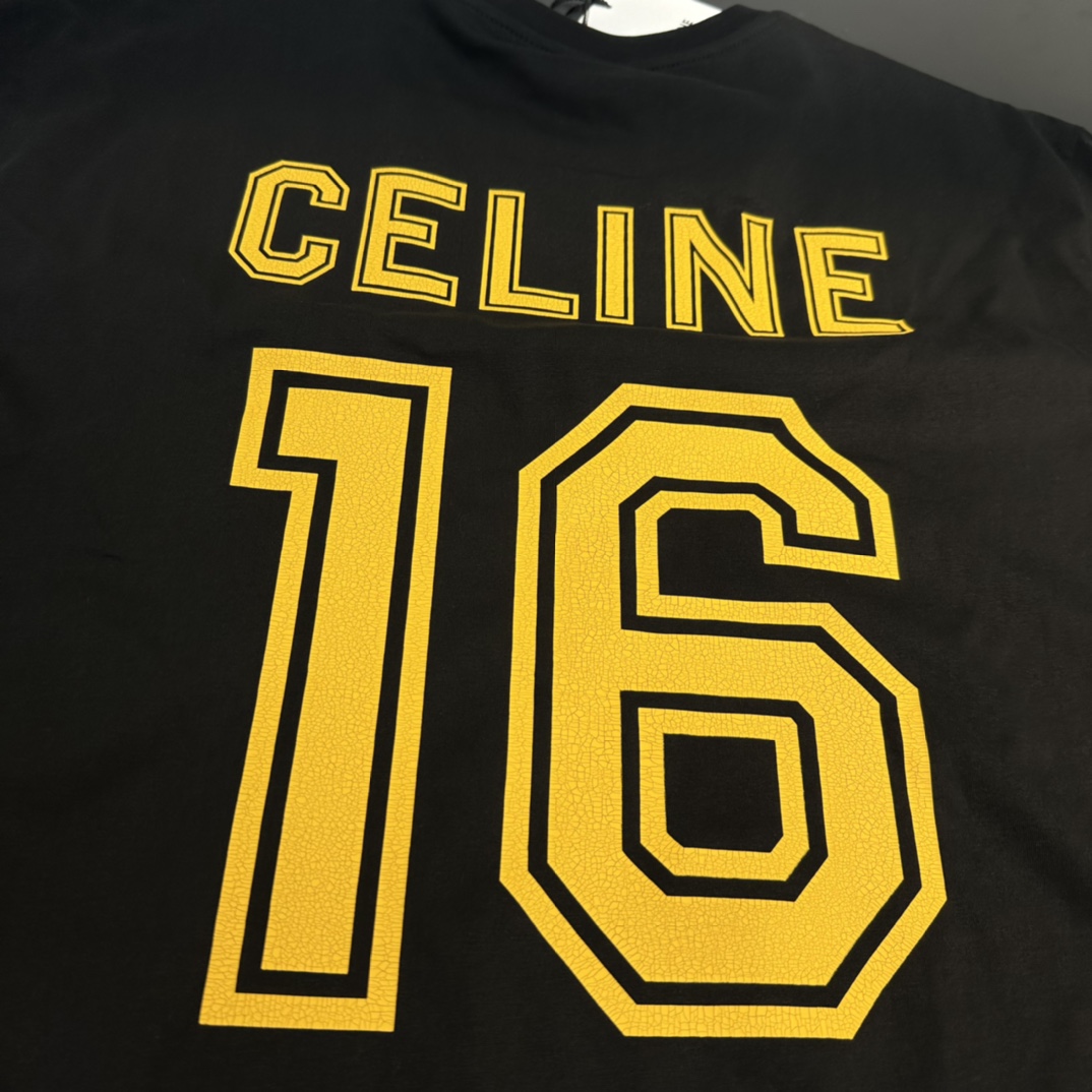 Celine 24SS Men's 16 LOOSE Logo Print Loose T-shirt (2X18J671Q-38YE）