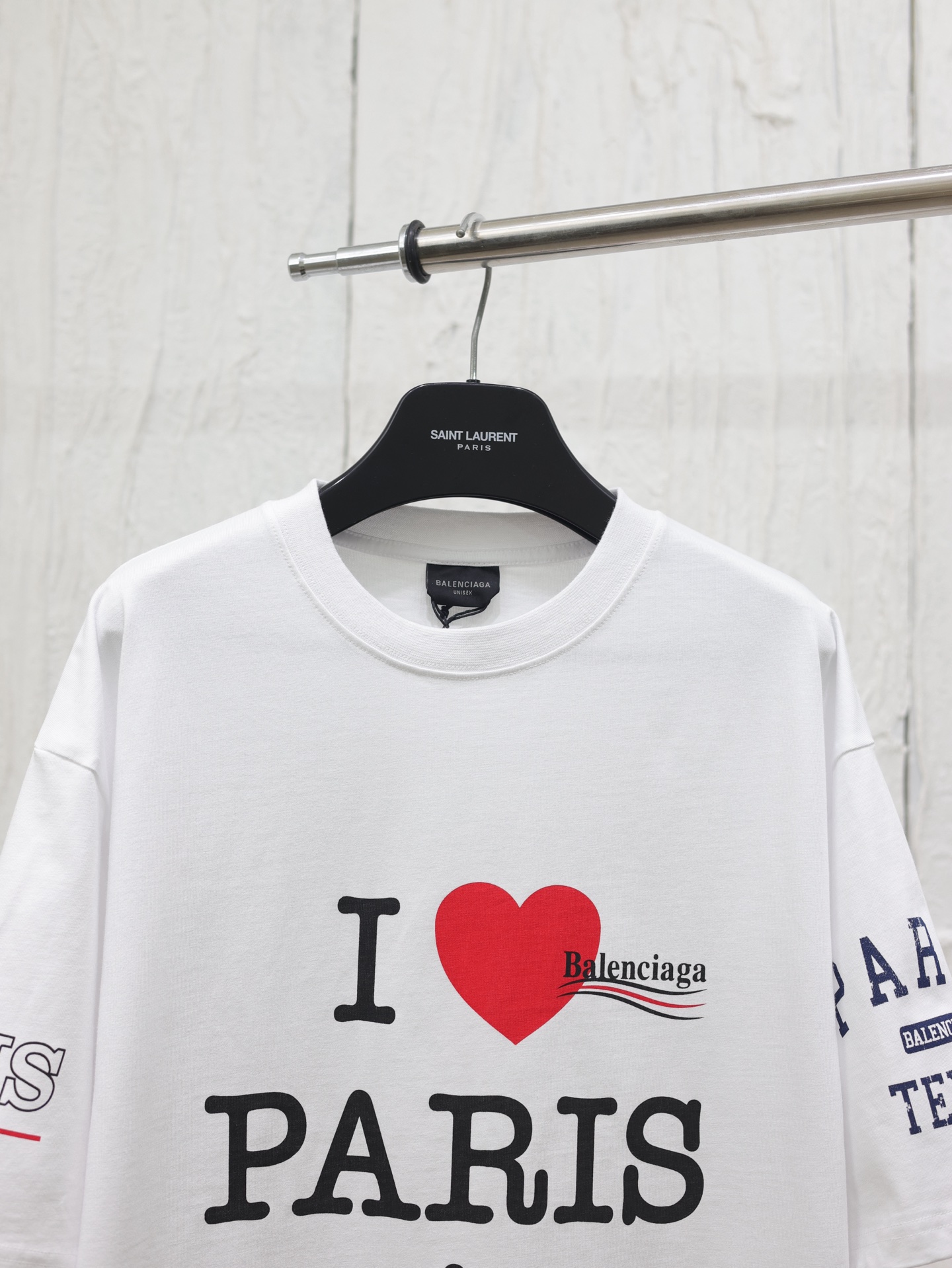Balenciaga Overlayer Political Campaign T-shirt Large Fit in White/black（620969TSVY79040）