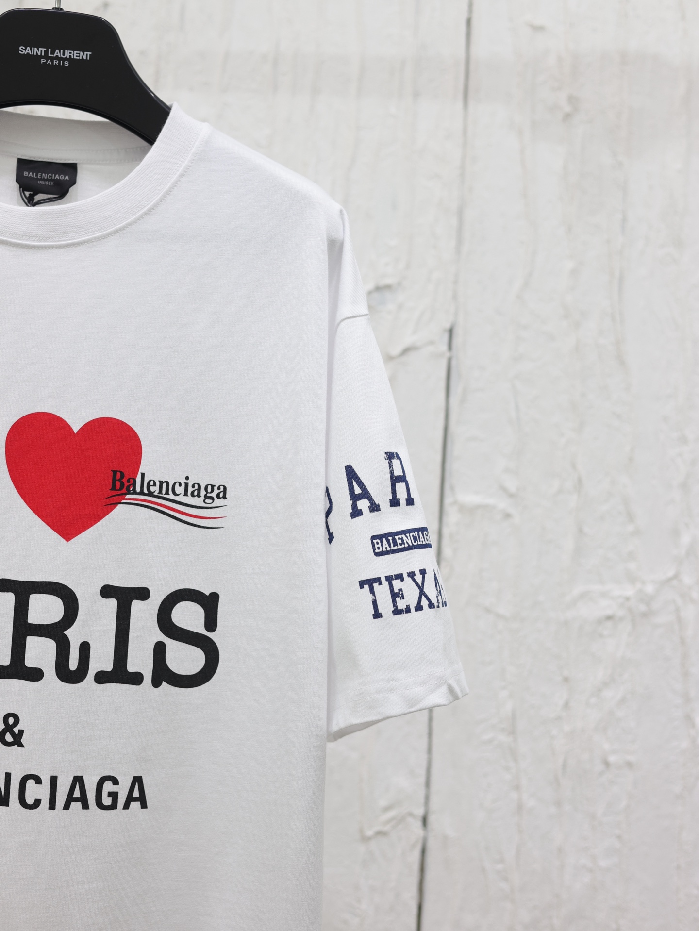 Balenciaga Overlayer Political Campaign T-shirt Large Fit in White/black（620969TSVY79040）