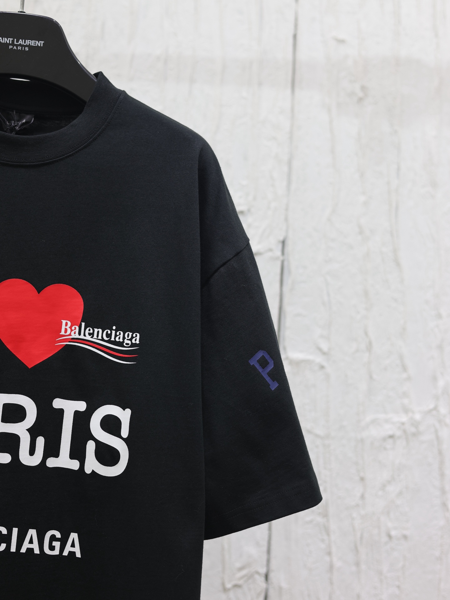 Balenciaga Overlayer Political Campaign T-shirt Large Fit in White/black（620969TSVY79040）