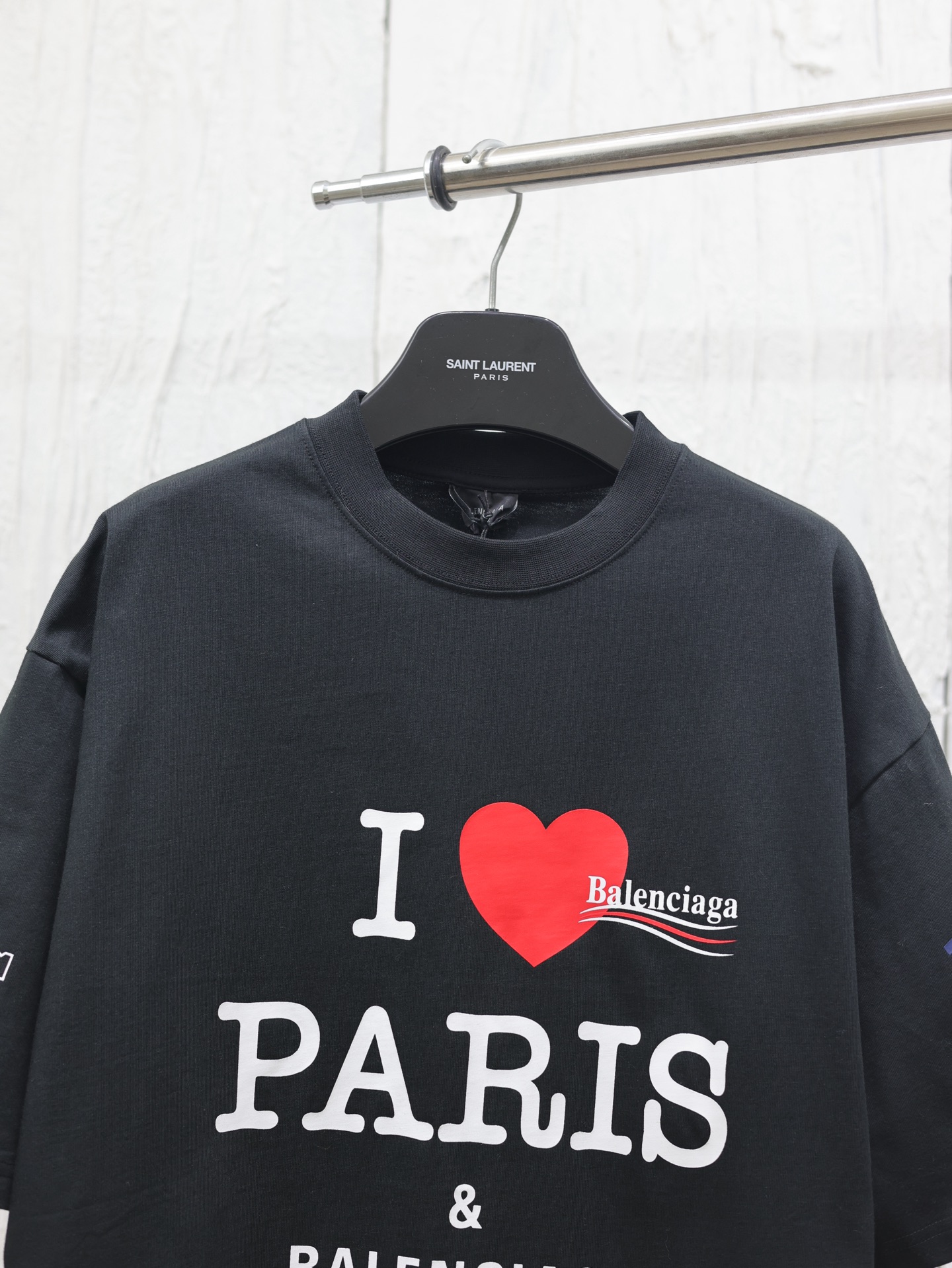 Balenciaga Overlayer Political Campaign T-shirt Large Fit in White/black（620969TSVY79040）