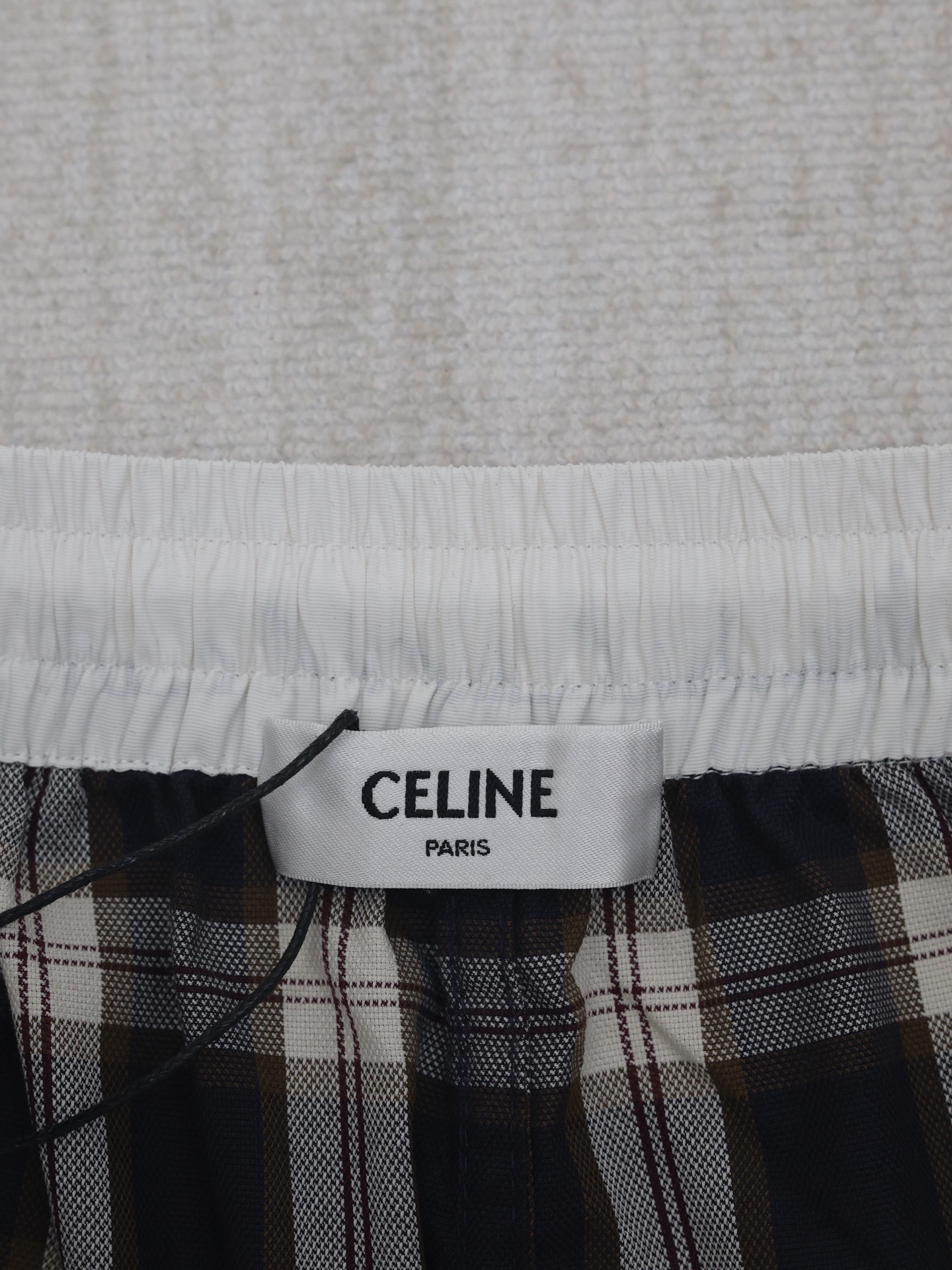 CELINE MINI SHORTS IN CHECKED PANAMA（2P64A137Y-10CA）