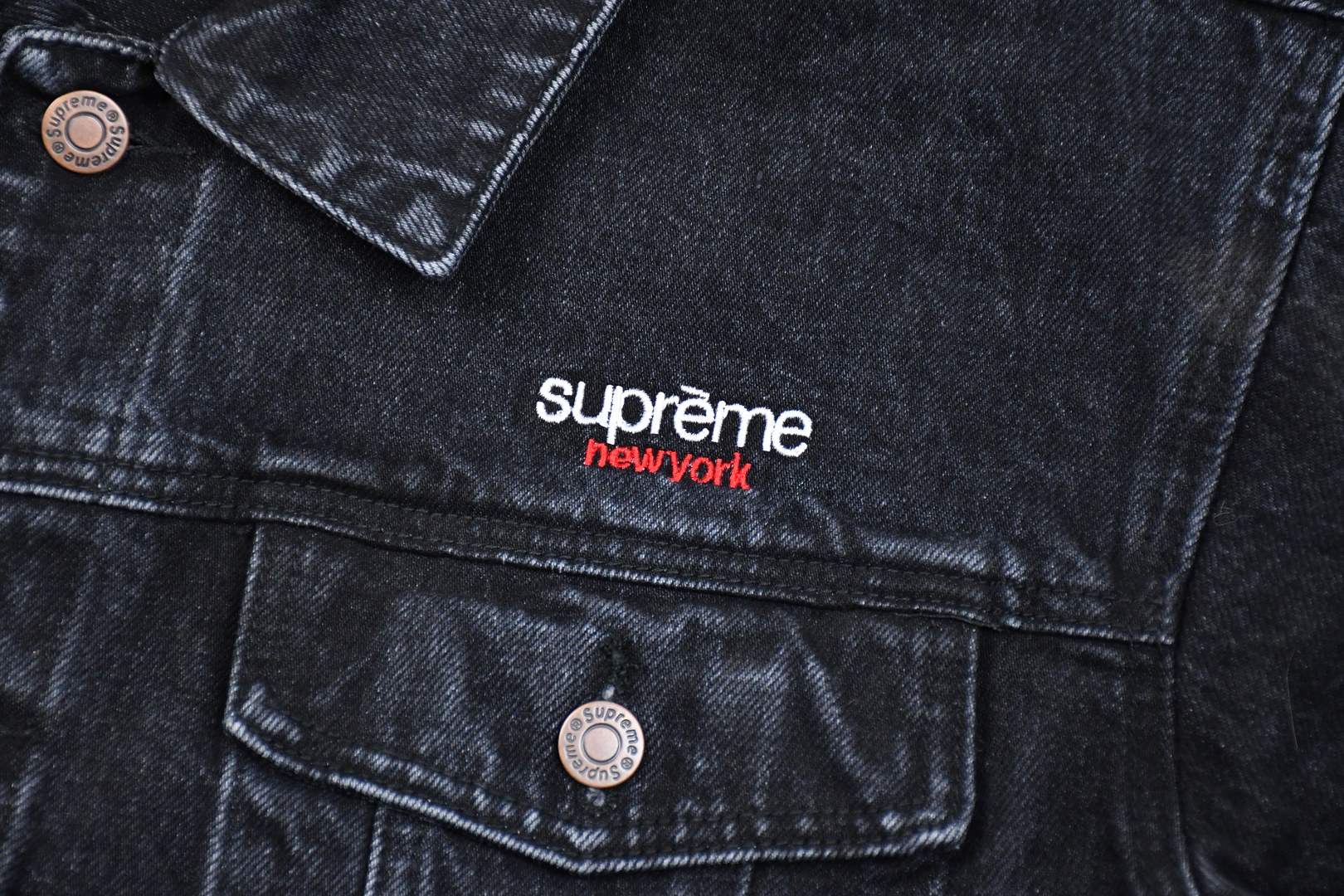 Supreme Denim Trucker Jacket "Black"（SUP-SS25-077）