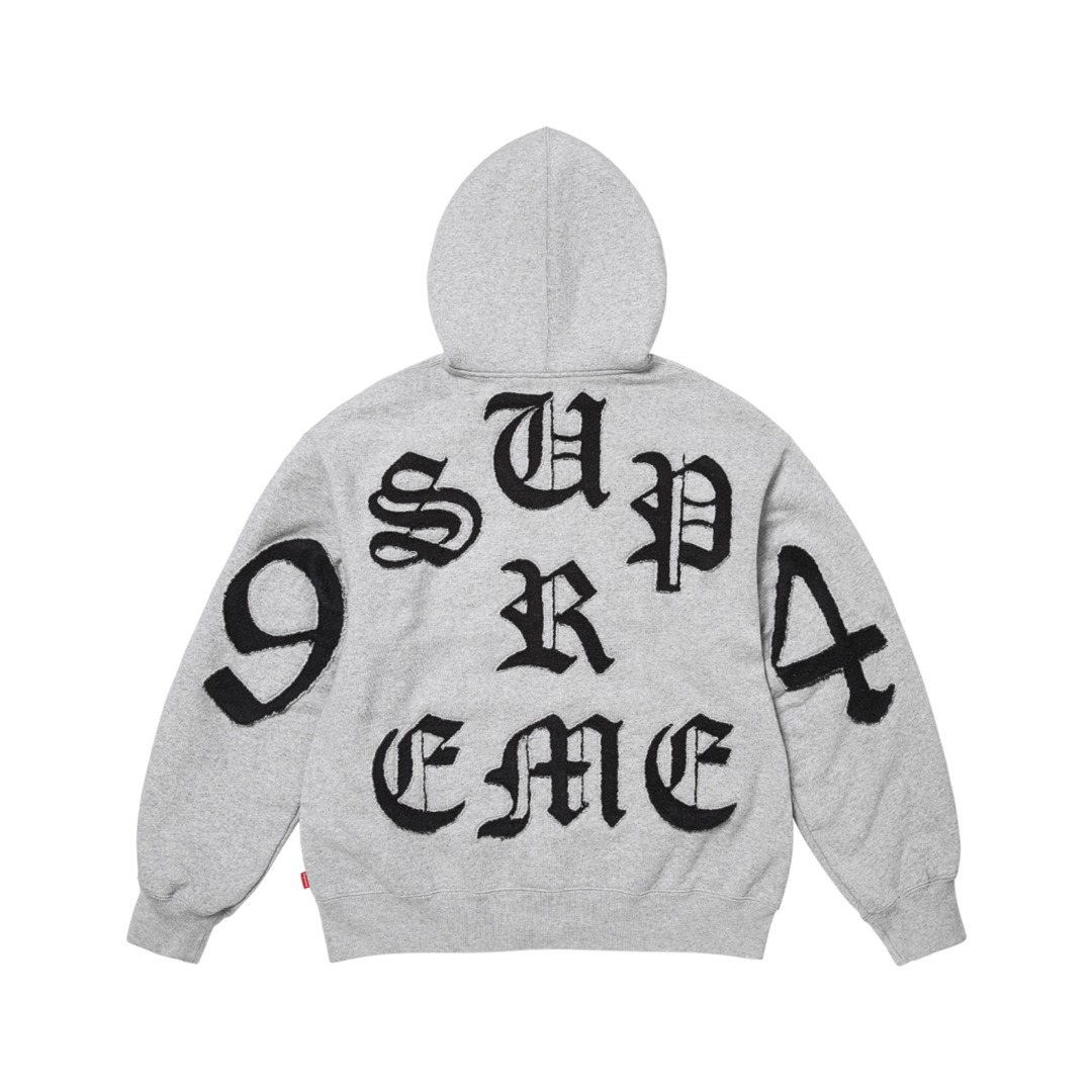 Supreme Cut Out Zip Up Hooded Sweatshirt 'Heather Grey'（SUP-SS26-055）