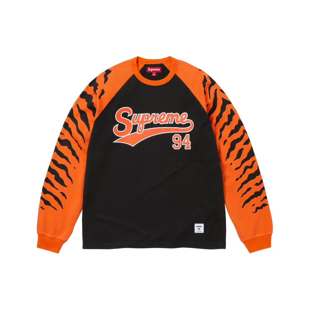 Supreme Tiger Raglan L/S Top "White" (SUP-SS26-123）