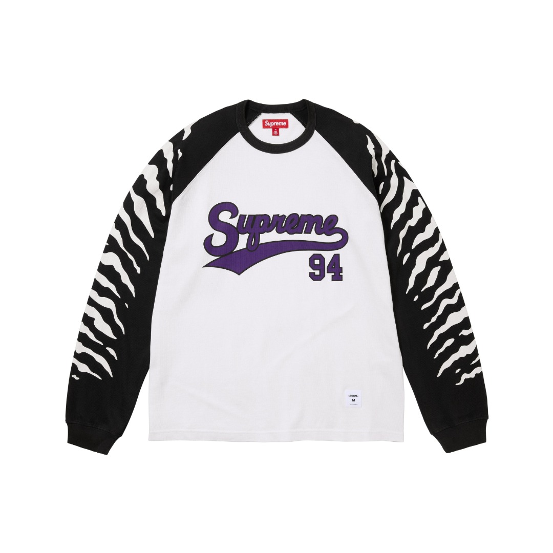 Supreme Tiger Raglan L/S Top "White" (SUP-SS26-123）