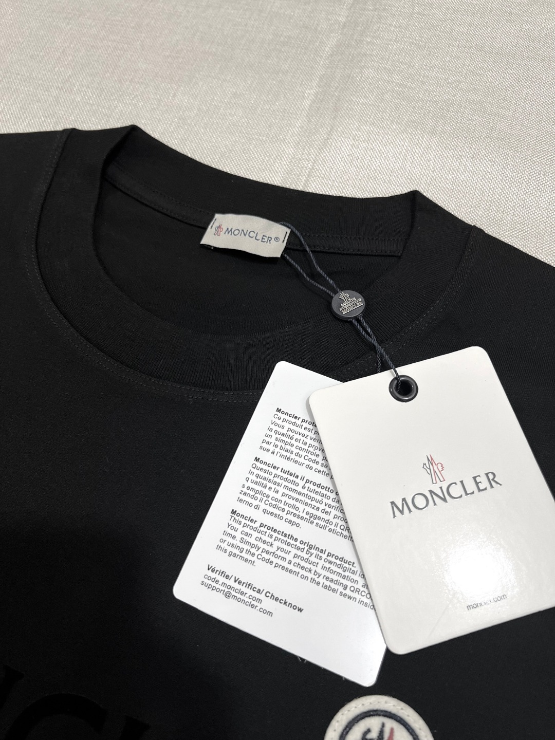 Moncler Flocked Logo Cotton T-Shirt（J20918C000248390T778）
