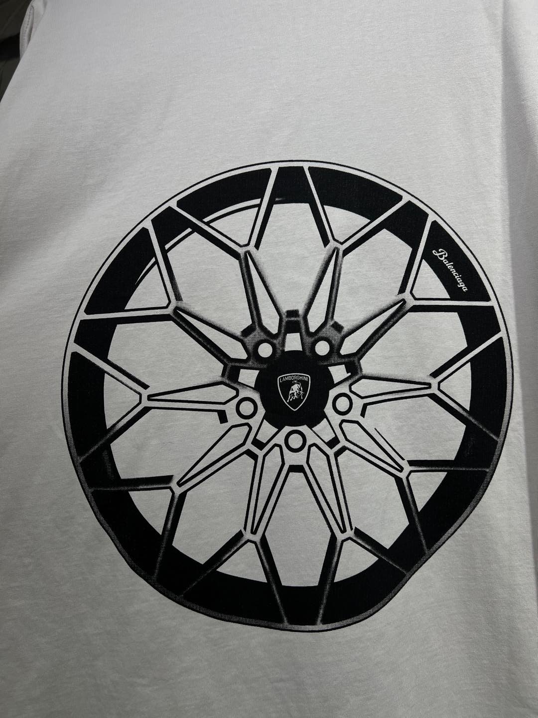 BALENCIAGA Automobili Lamborghini Long Sleeve Oversized T-Shirt "White"（835839TSVP99012）
