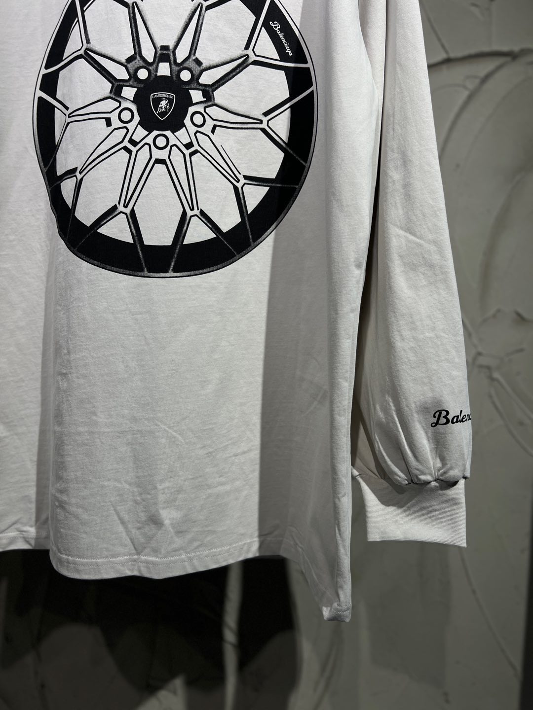 BALENCIAGA Automobili Lamborghini Long Sleeve Oversized T-Shirt "White"（835839TSVP99012）