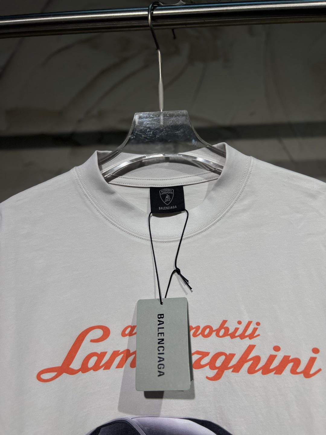 BALENCIAGA Automobili Lamborghini Long Sleeve Oversized T-Shirt "White"（835839TSVP99012）