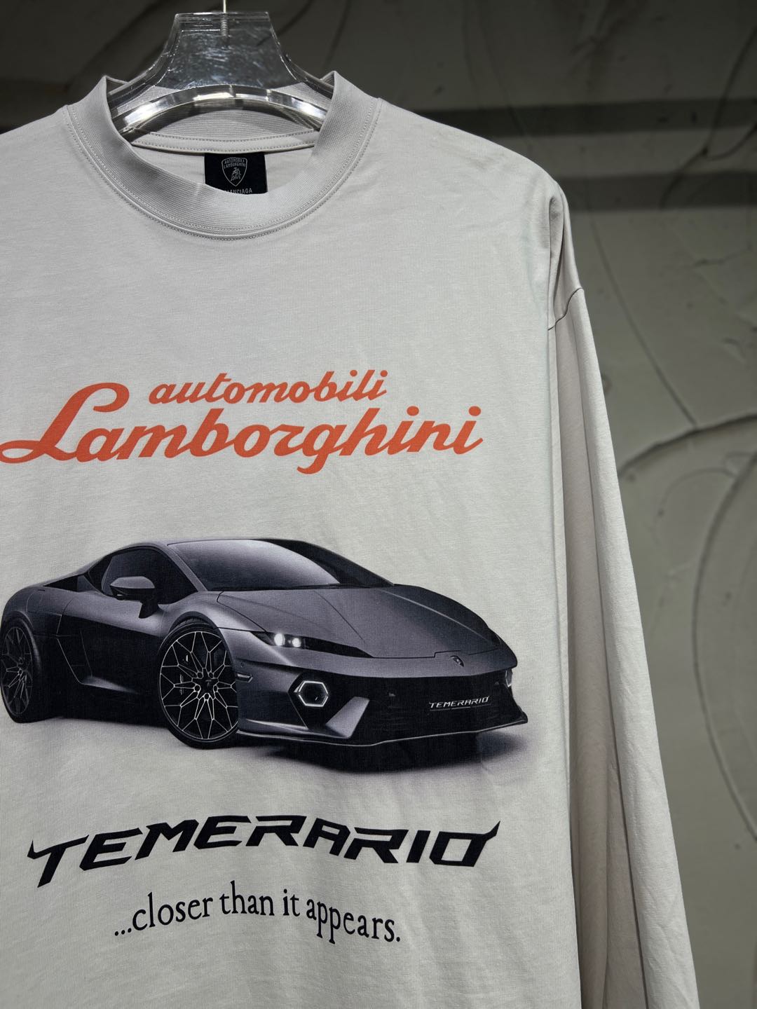 BALENCIAGA Automobili Lamborghini Long Sleeve Oversized T-Shirt "White"（835839TSVP99012）