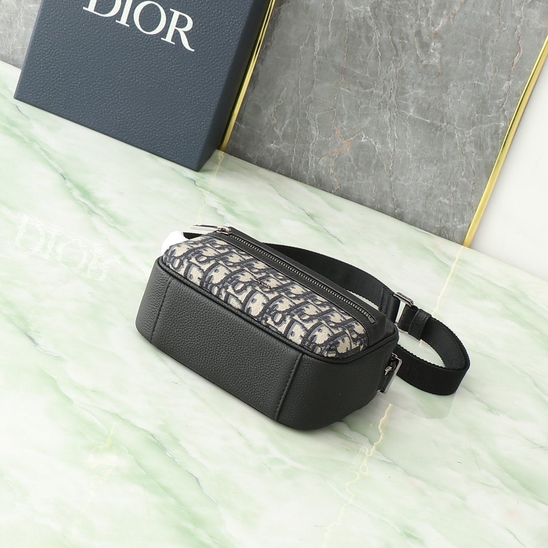 Dior Oblique Jacquard Canvas With Grainy Calfskin Messenger Bag, Shoulder Bag, Crossbody Bag（2ESWS034YKS-H27E）