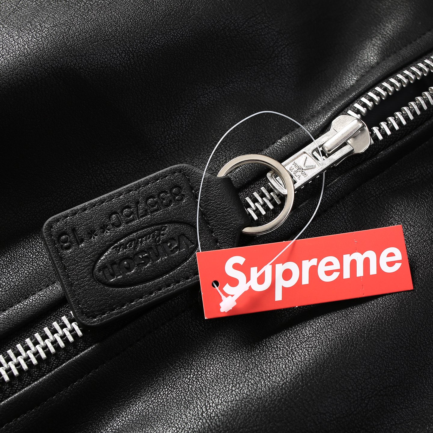 Supreme x Vanson Leathers Hooded Work Jacket "Black" (SUP-FW24-283）
