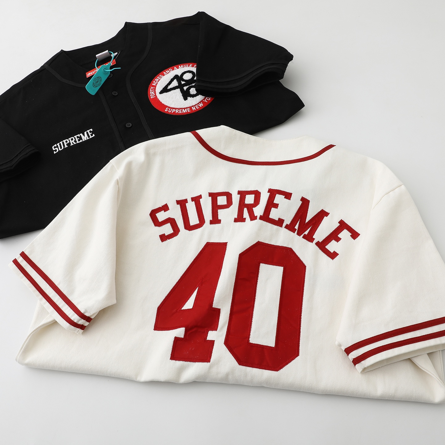 Supreme x 40 Acres Twill Baseball Jersey "Natural"（SUP-SS25-246）