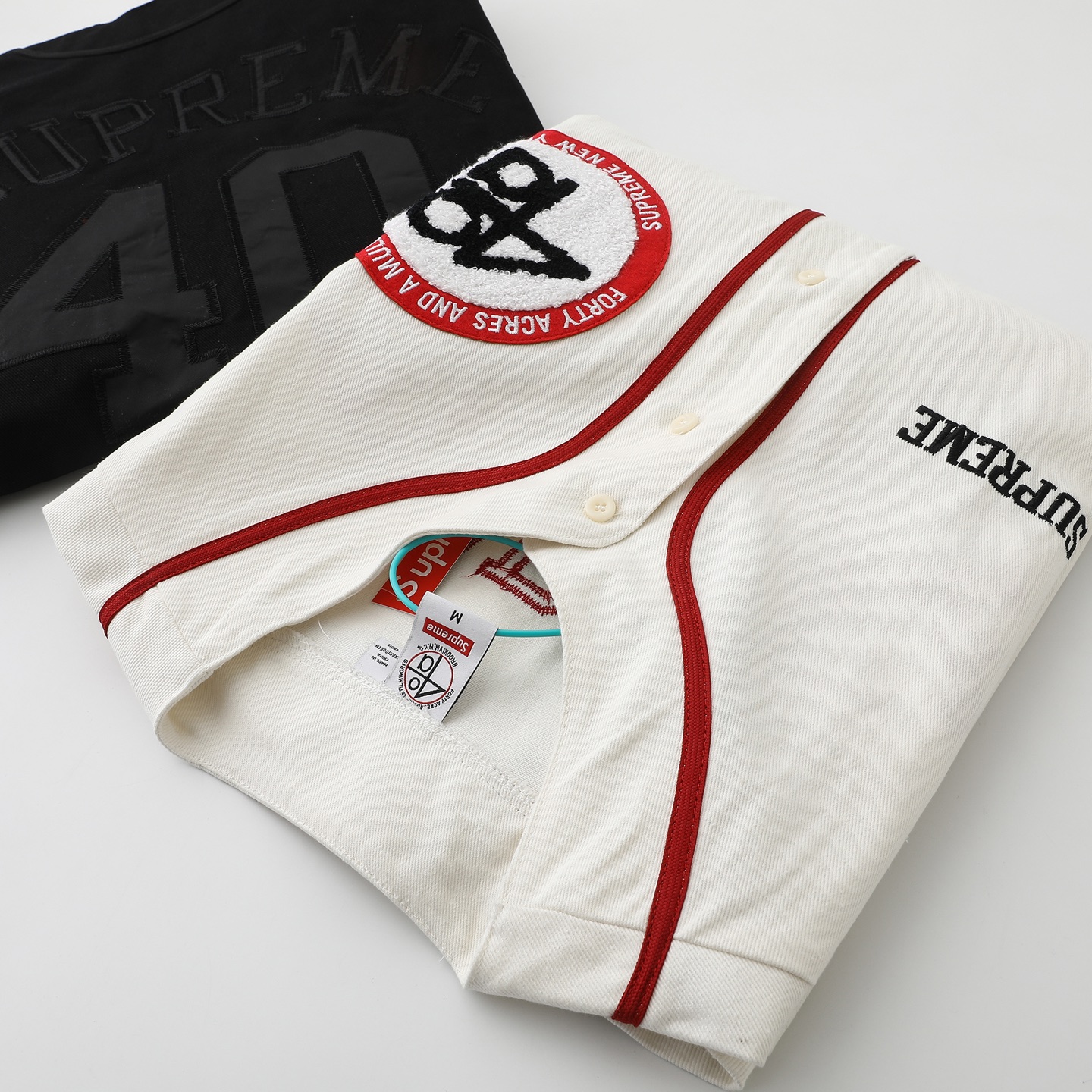 Supreme x 40 Acres Twill Baseball Jersey "Natural"（SUP-SS25-246）