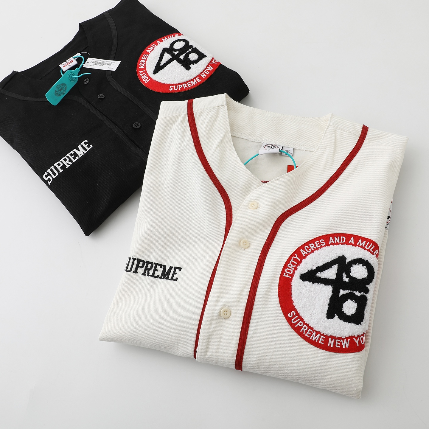 Supreme x 40 Acres Twill Baseball Jersey "Natural"（SUP-SS25-246）