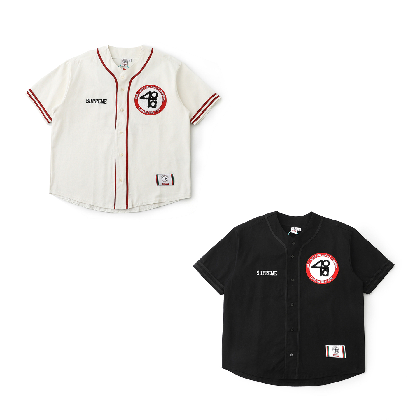 Supreme x 40 Acres Twill Baseball Jersey "Natural"（SUP-SS25-246）