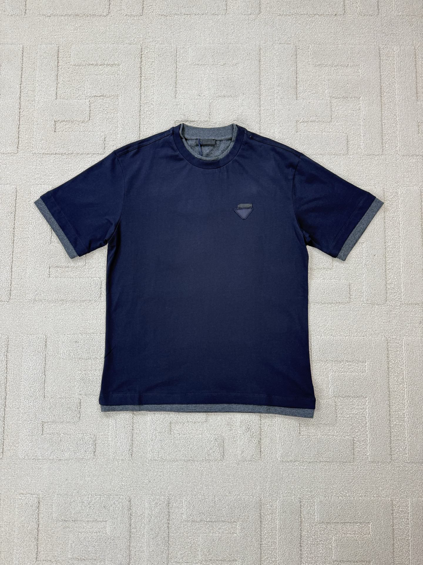 Prada Men's Divisa Layered Crewneck T-Shirt  (UJN912-11CD-F095J-S-WMO）