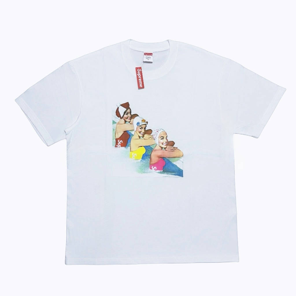 Supreme SS18 Swimmers Tee White Printing Short Sleeve Unisex (SUP-SS18-497）