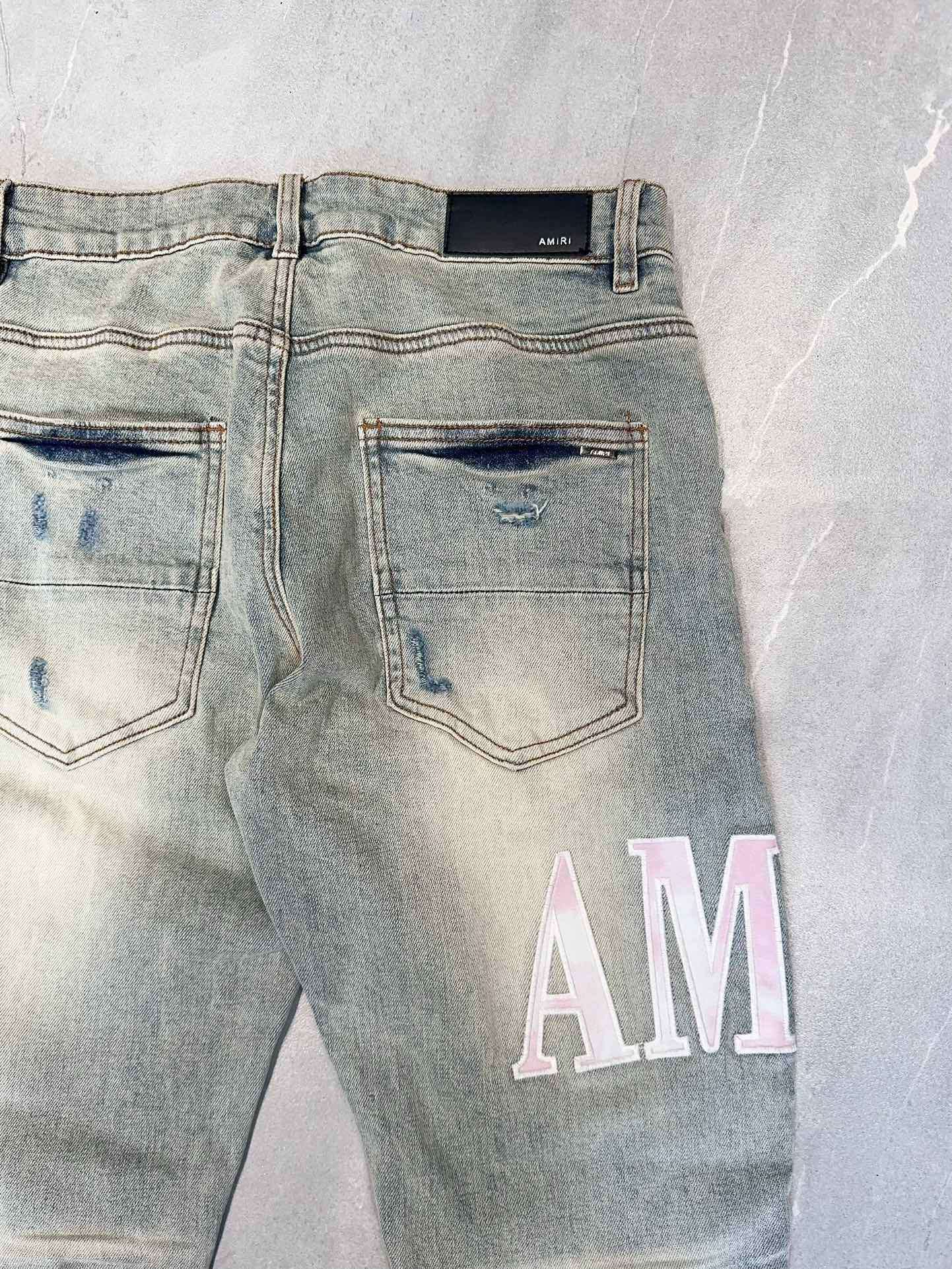 Amiri Stone Indigo Jeans (SS23MDS002765）