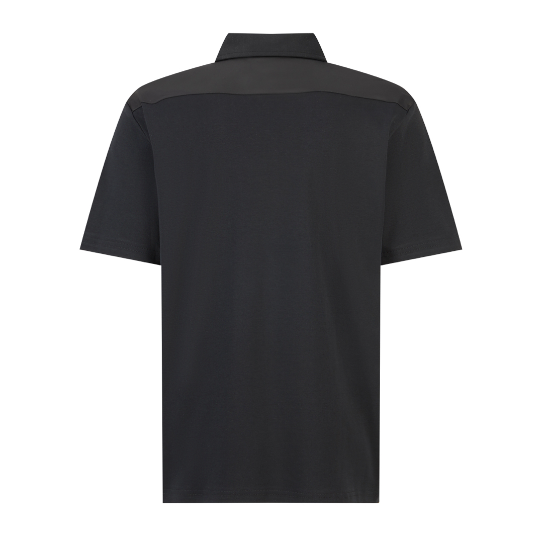 PRADA Stretch cotton polo shirt with Re-Nylon details (UJN703-1YED-F0806-S-211）